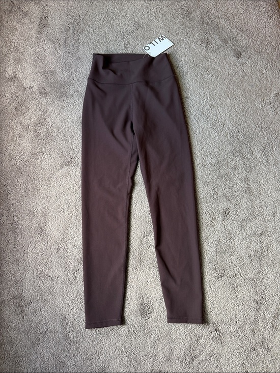 Wilo The Label Pants - Wilo The Label Brown Ribbed High Rise Performance Leggings NWT SIZE S